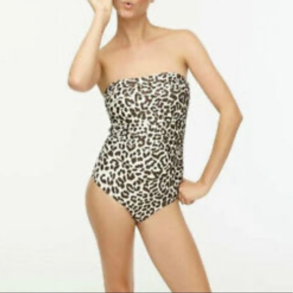 Jcrew leopard ruched swimsuit NEW - Picture 2 of 5